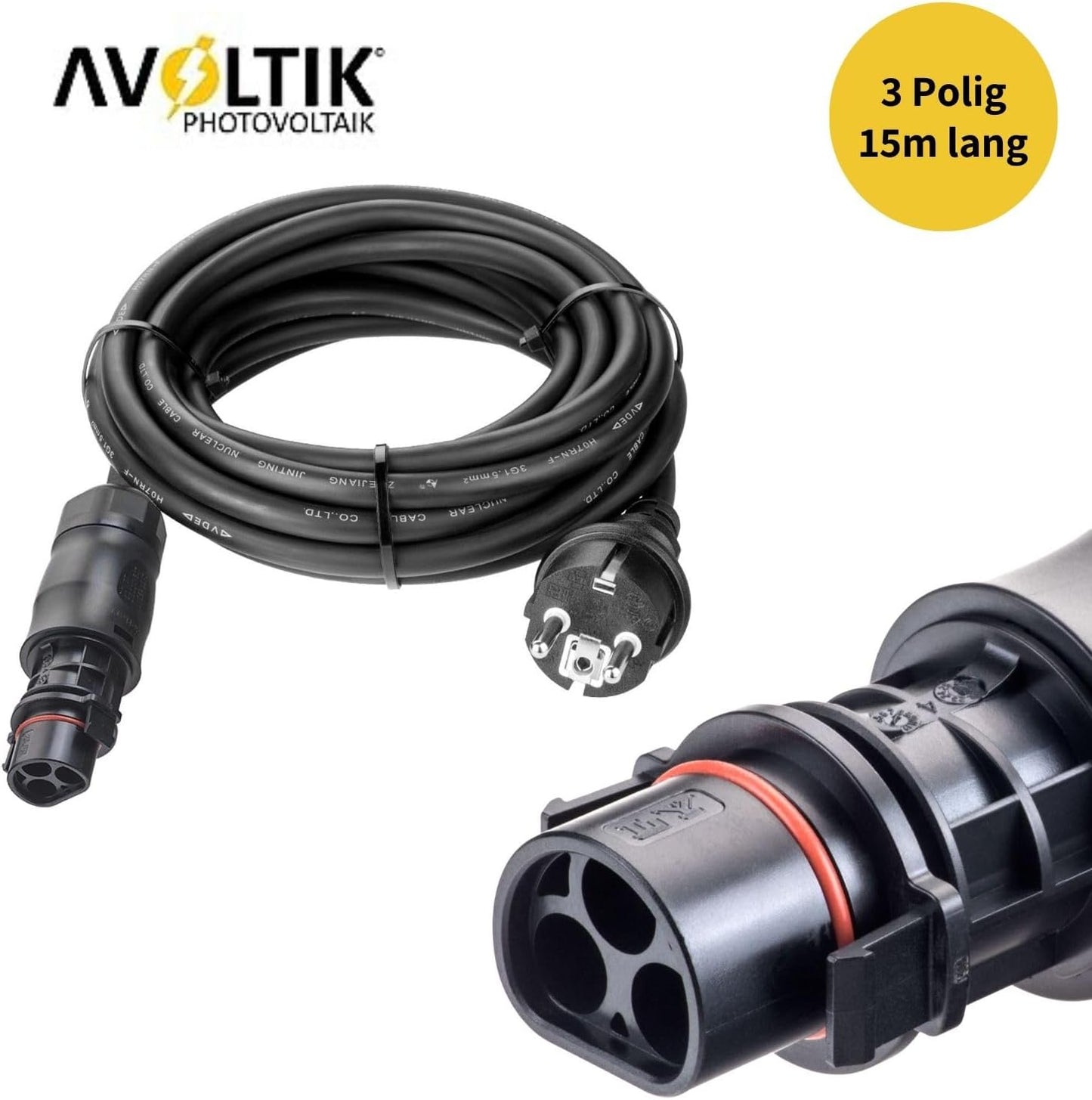 Avoltik Anschlusskabel LY01 Deye auf Schuko 15 Meter Produktbild