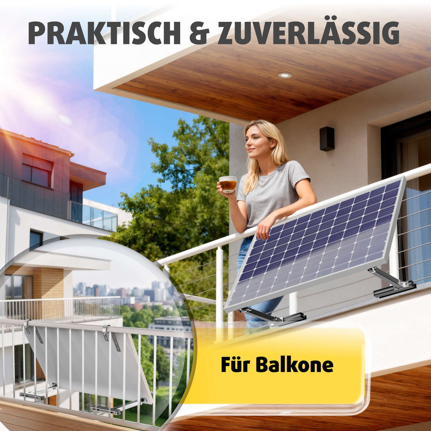 Avoltik alkonhalterungsset für ein Solarpanel - Praktisch und Zuverlässig für Balkone