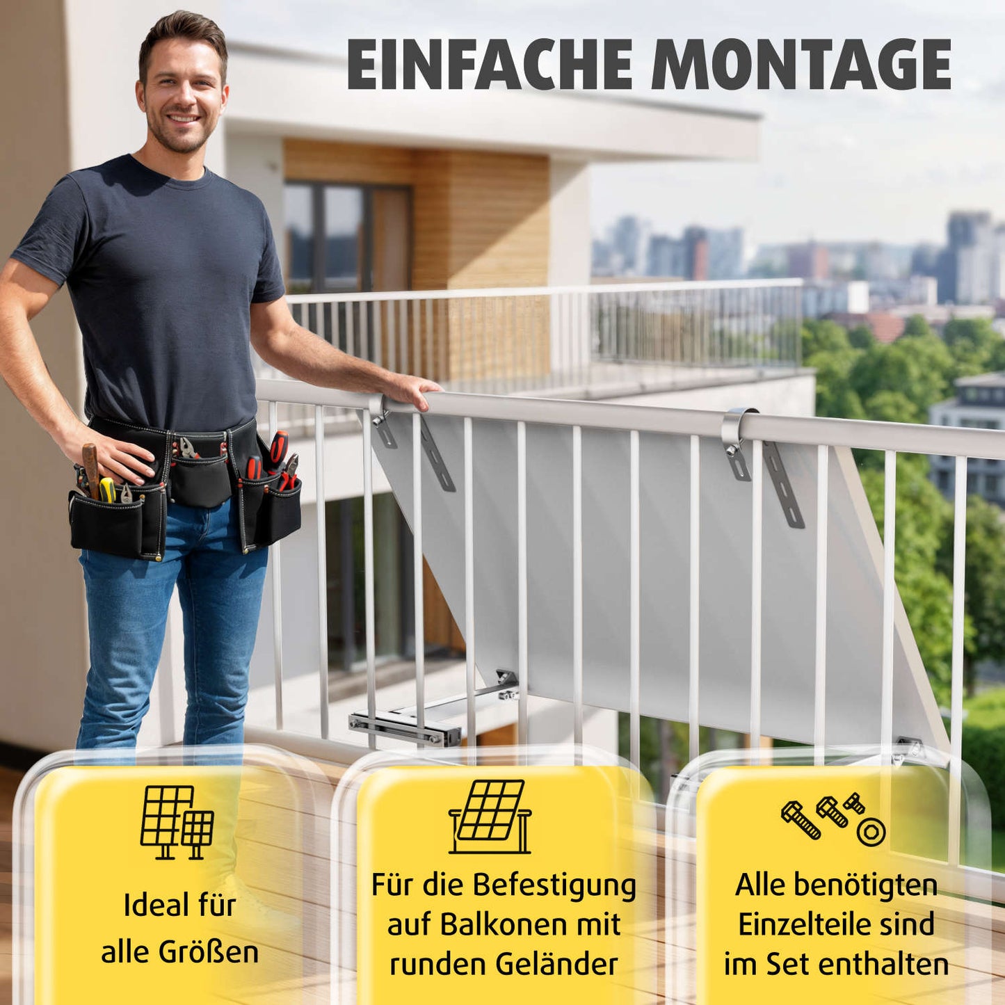 Avoltik alkonhalterungsset für ein Solarpanel - Einfache Montage