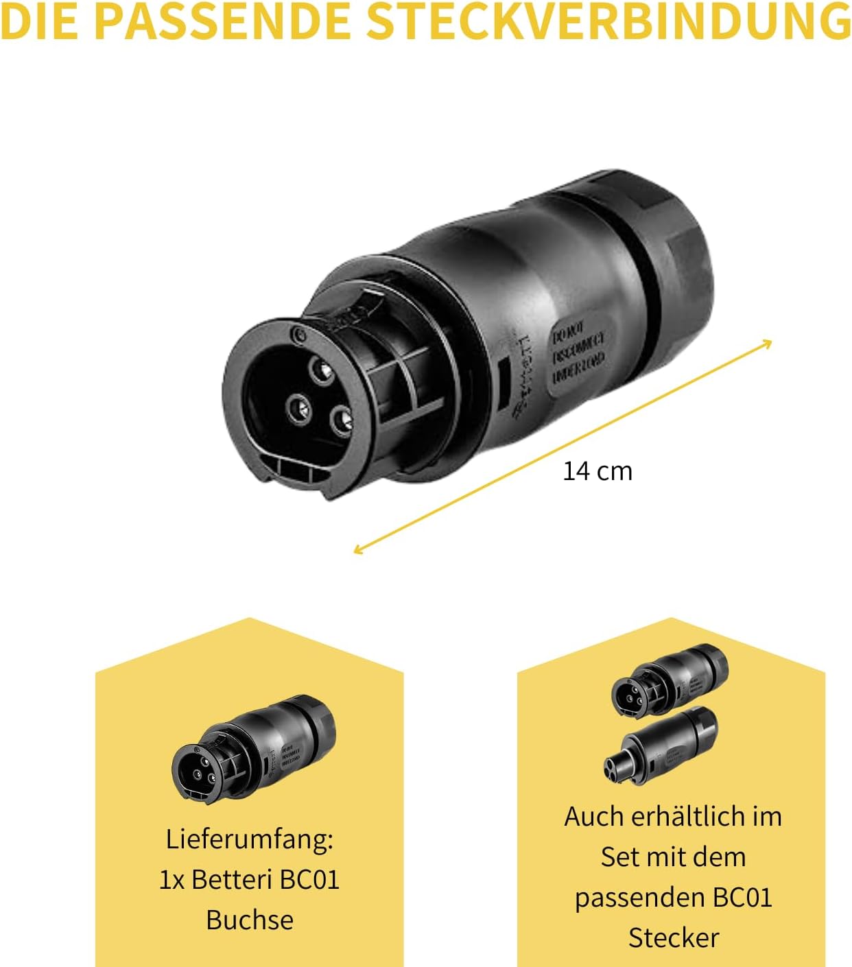 Avoltik Betteri BC01 Kupplung/Buchse Female Darstellung der Länge 14 cm