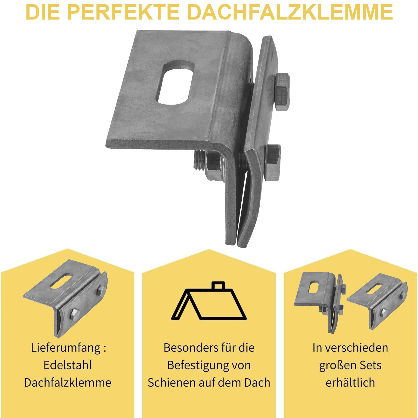 Avoltik Dachfalzklemme/ Edelstahl 1.4301 Produktinformationen