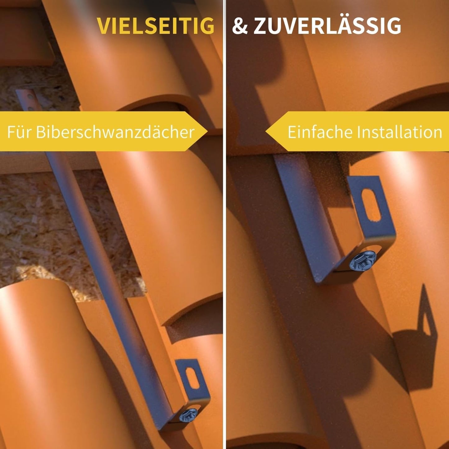 Avoltik Dachhaken Biberschwanz höhenverstellbar aus rostfreiem Edelstahl. Vielseitig und Zuverlässig. Für Biberschwanzdächer.