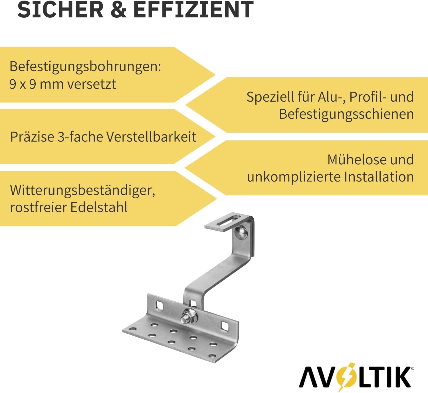 Avoltik Dachhaken Edelstahl 3-fach verstellbar Produktinformationen. Sicher & Effizient
