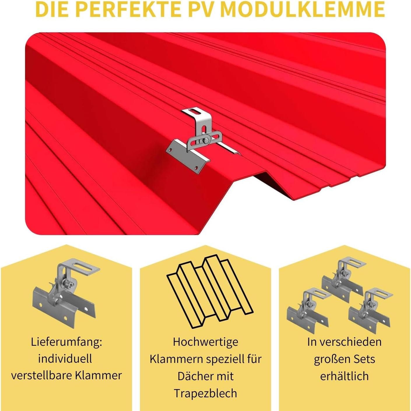 Avoltik Dachhaken Trapezblech Schienenbefestigungen aus qualitativ hochwertigem Edelstahl. Die Perfekte PV Modulklemme