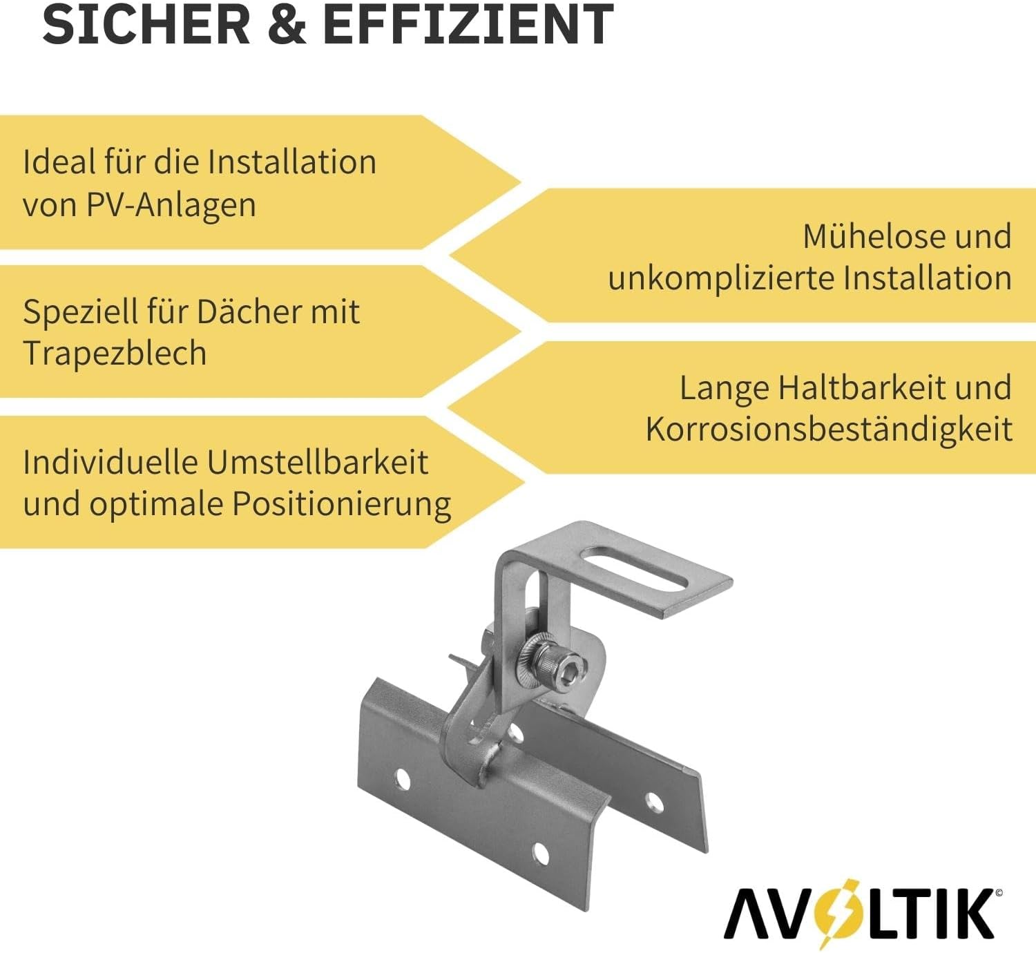Avoltik Dachhaken Trapezblech Schienenbefestigungen aus qualitativ hochwertigem Edelstahl. Sicher & Effizient.