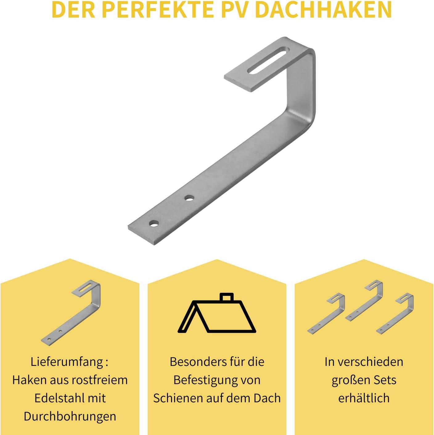 Avoltik Dachhaken für Schiefer Schindel Dächer starr. Der Perfekte PV Dachhaken.