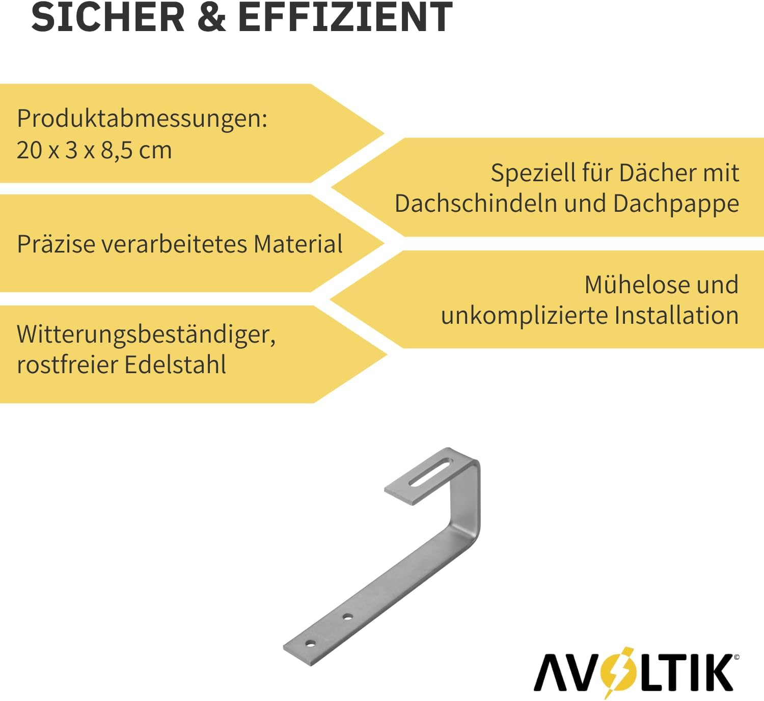 Avoltik Dachhaken für Schiefer Schindel Dächer starr. Sicher & Effizient. Produktinformationen.