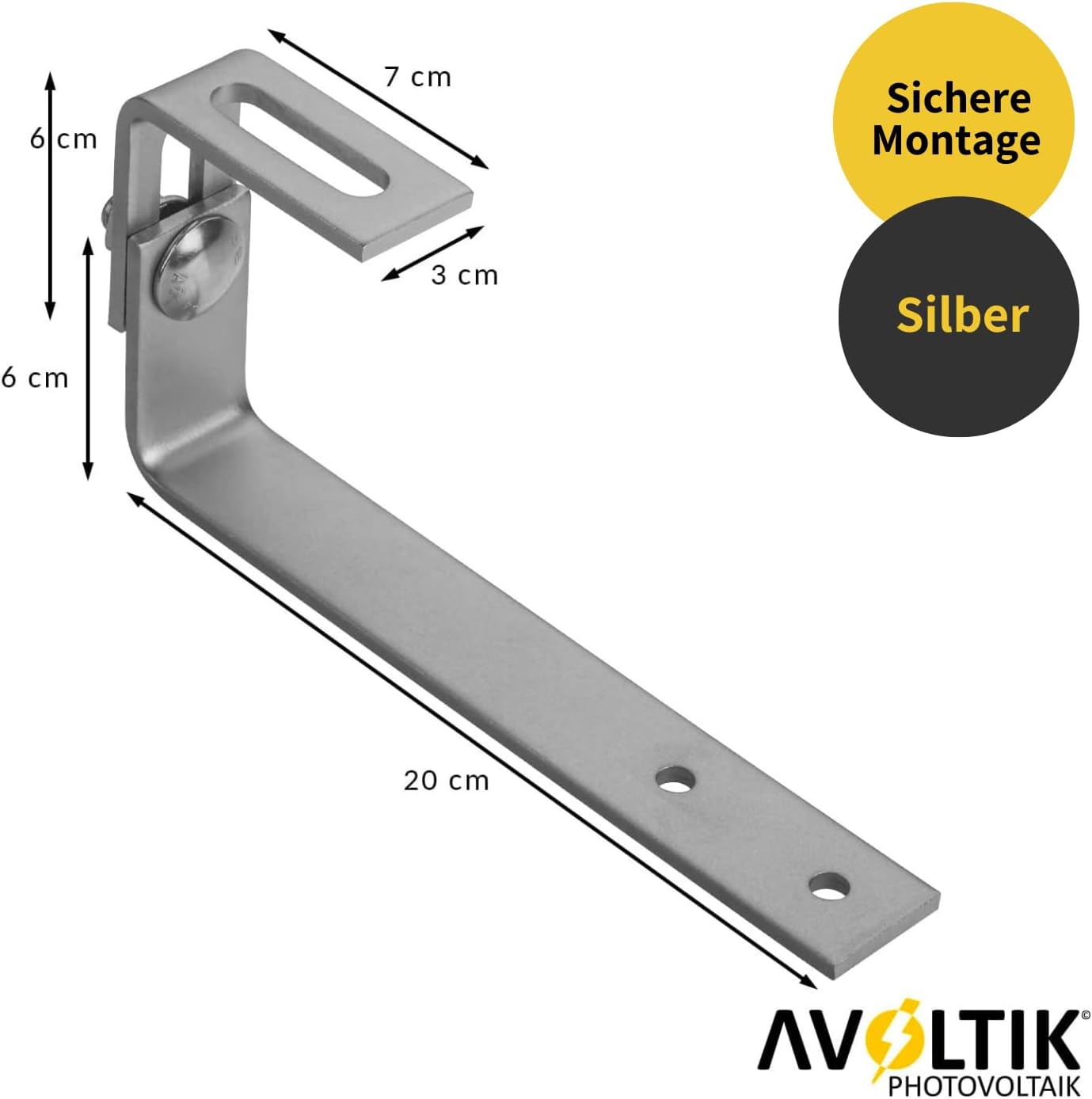 Avoltik Dachhaken für Schiefer Schindel Dächer verstellbar Bemaßung