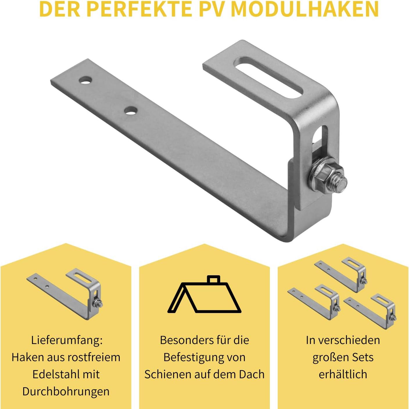 Avoltik Dachhaken für Schiefer Schindel Dächer verstellbar. Der Perfekte PV Modulhaken.