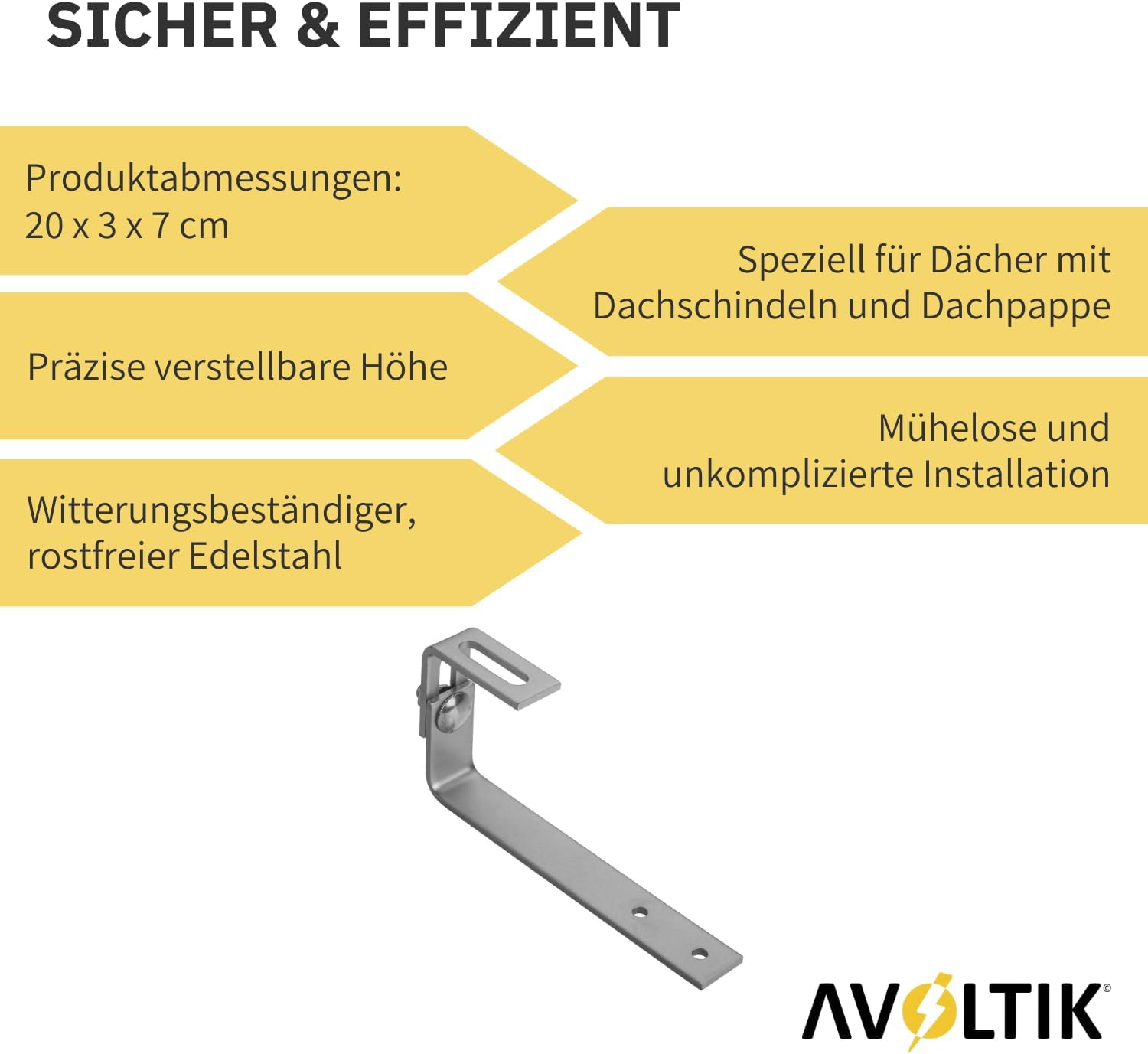 Avoltik Dachhaken für Schiefer Schindel Dächer verstellbar. Sicher & Effizient