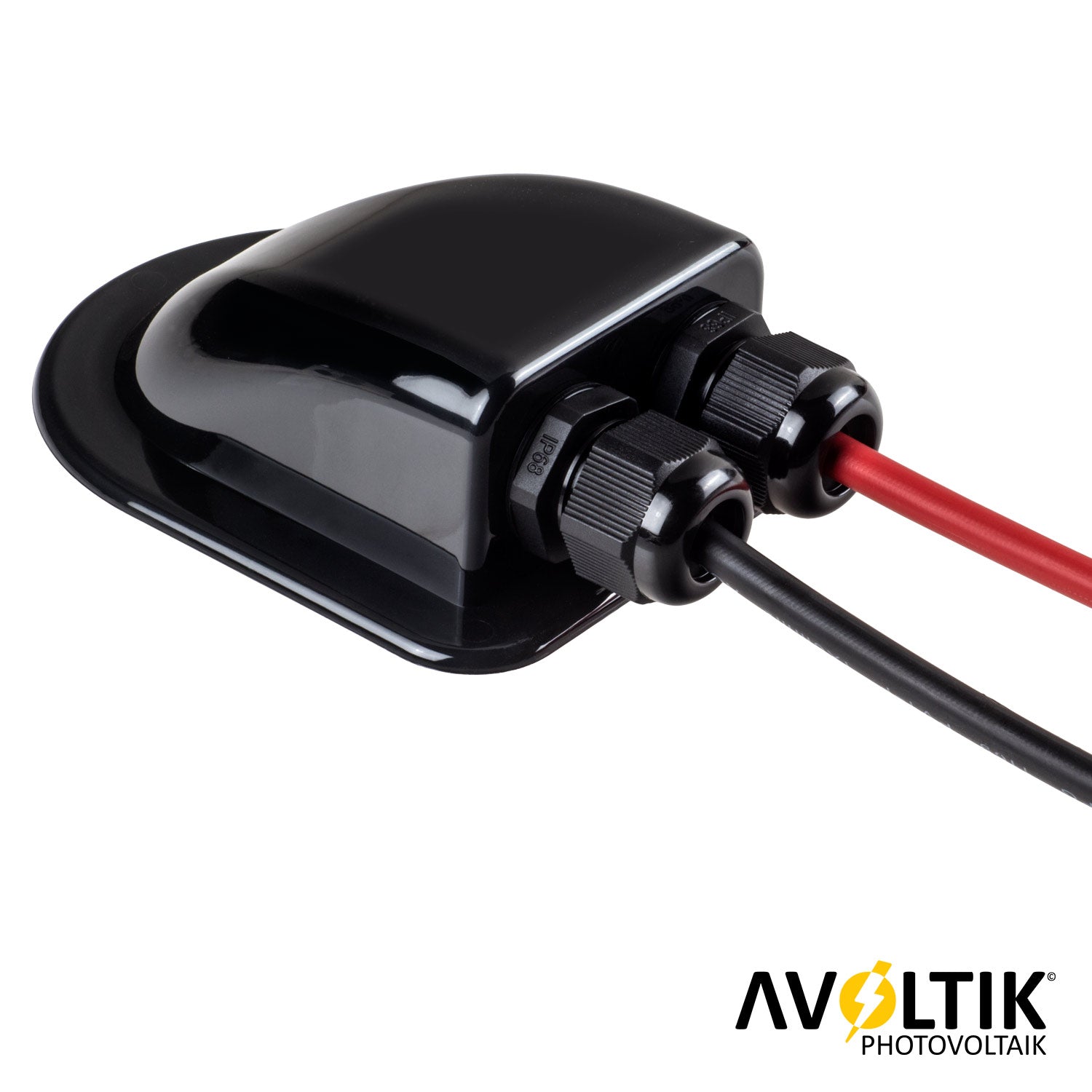 Avoltik Doppelte Kabeleinführungsdose schwarz für Dachdurchführung gebogen ABS wetterfest Anwendungsbeispiel