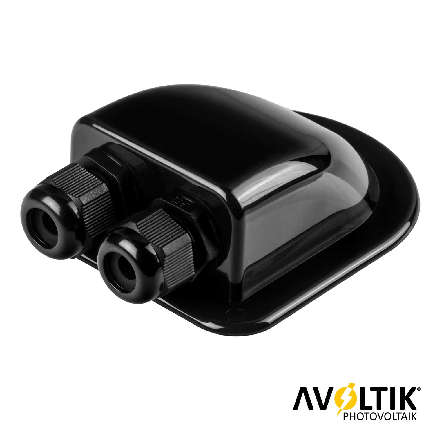 Avoltik Doppelte Kabeleinführungsdose schwarz für Dachdurchführung  gebogen ABS wetterfest Produktbild