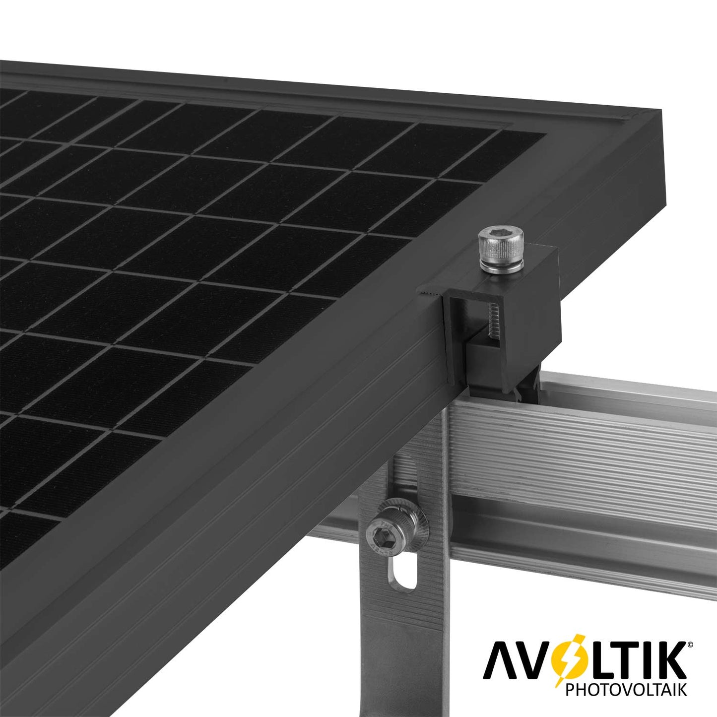 Avoltik Halterung Ziegeldach Montageset für Solarmodule 30-40 mm dicke schwarz Edelstahl Haken Anwendungsbeispiel Detail
