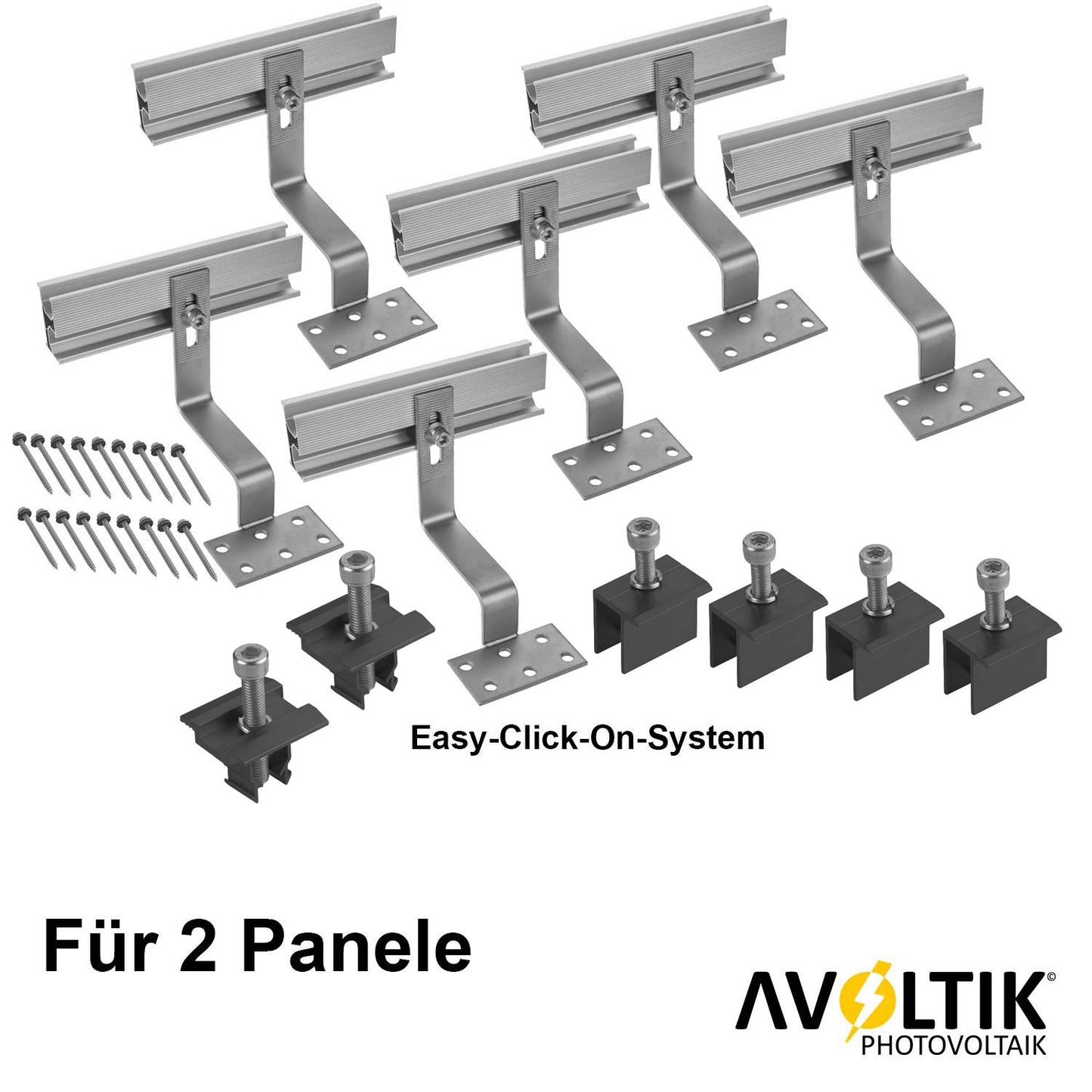 Avoltik Halterung Ziegeldach Montageset für Solarmodule 30-40 mm dicke schwarz Edelstahl Haken Produktbild 2 Panele