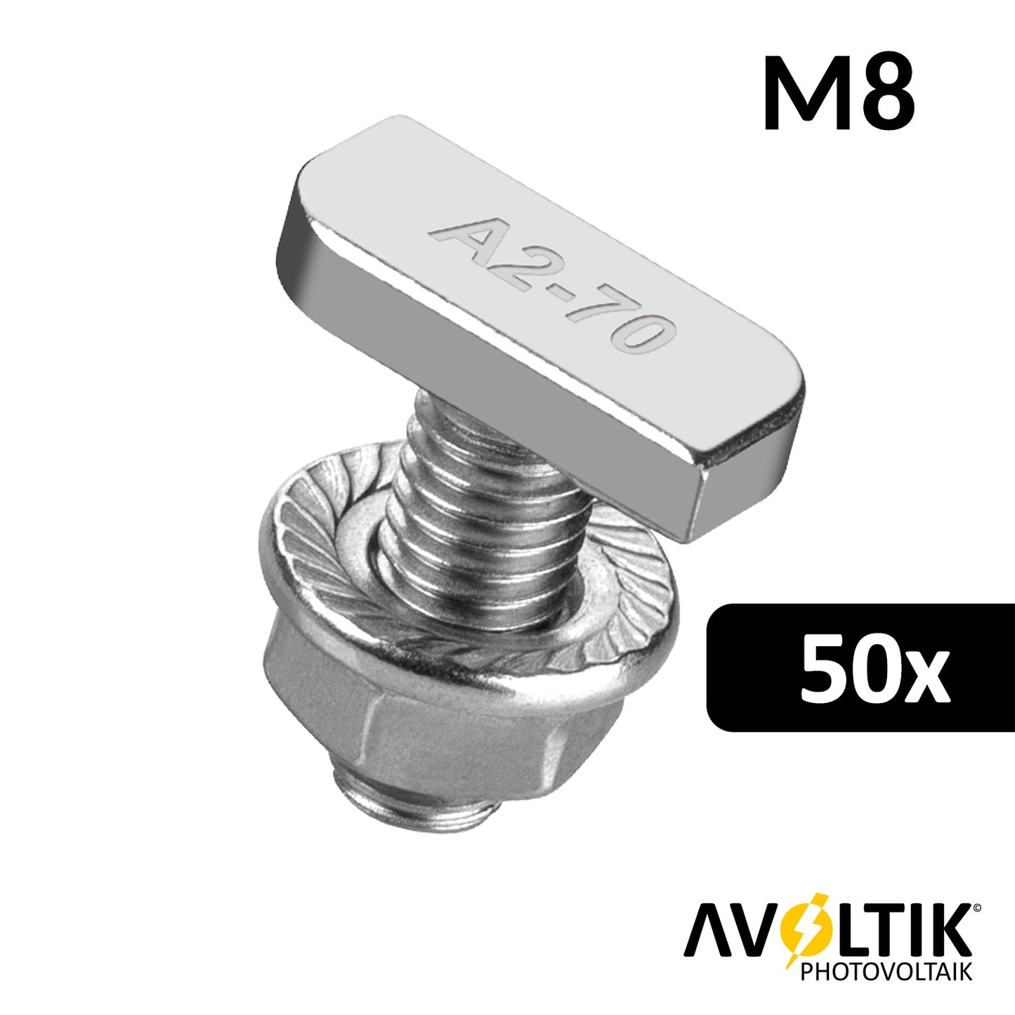 Avoltik Hammerkopfschraube M8 20mm 50 Stück Produktbild