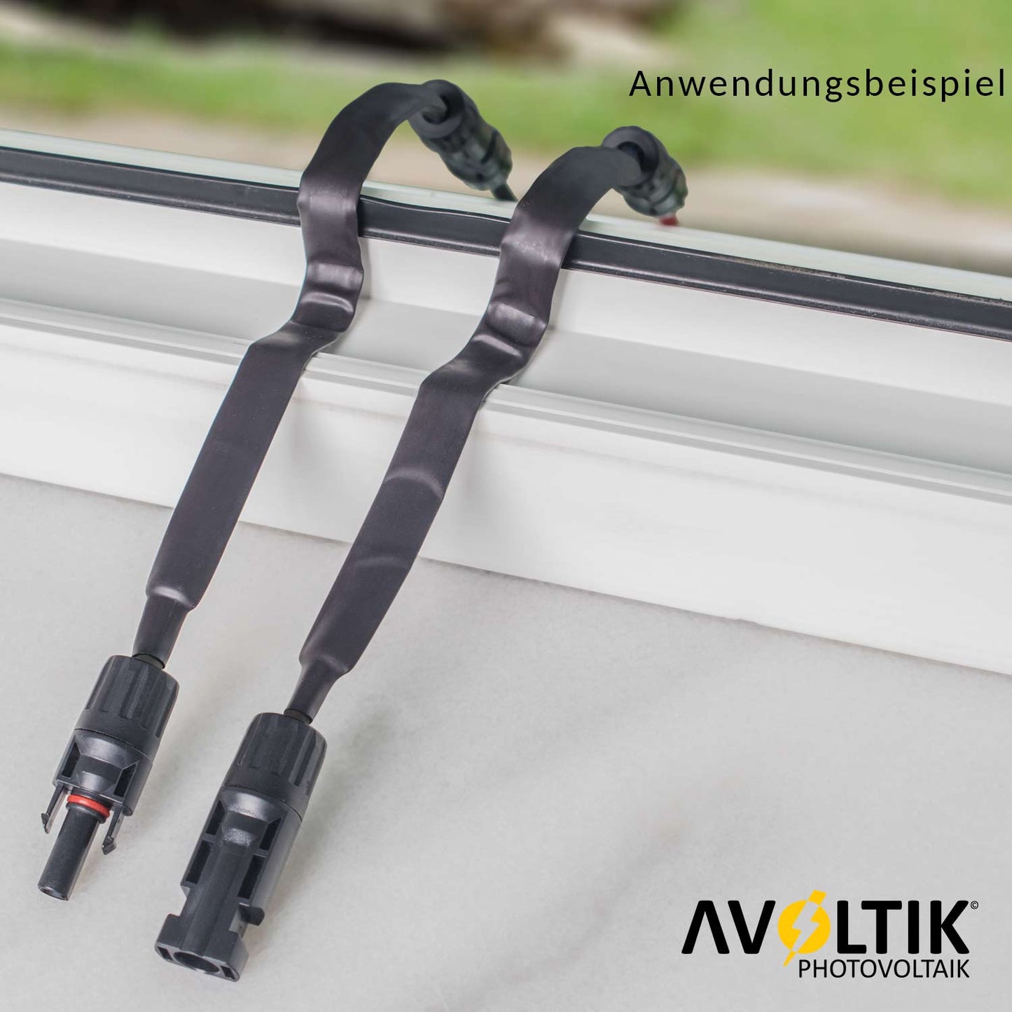 Avoltik MC4 Fensterdurchführung 1 Paar Anwendungsbeispiel an Fensterrahmen