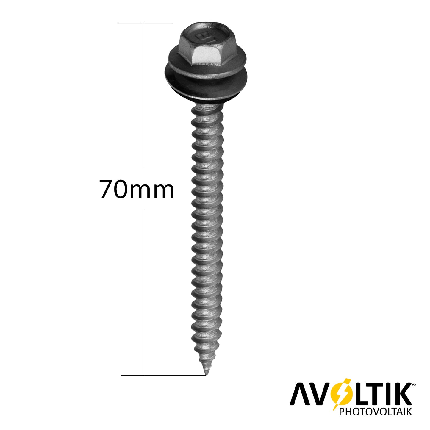 Avoltik Sechskantschraube M6x65mm Schraube mit Dichtungsscheibe Befestigung von Dachhaken Abmessungen