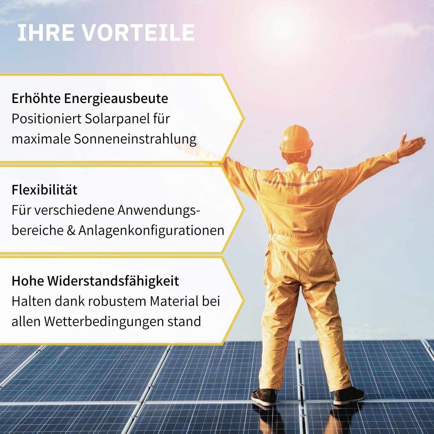Avoltik Solarpanel ABS Halterung 68cm spoiler Solar Befestigung Montage für Wohnmobil in weiss: Vorteile