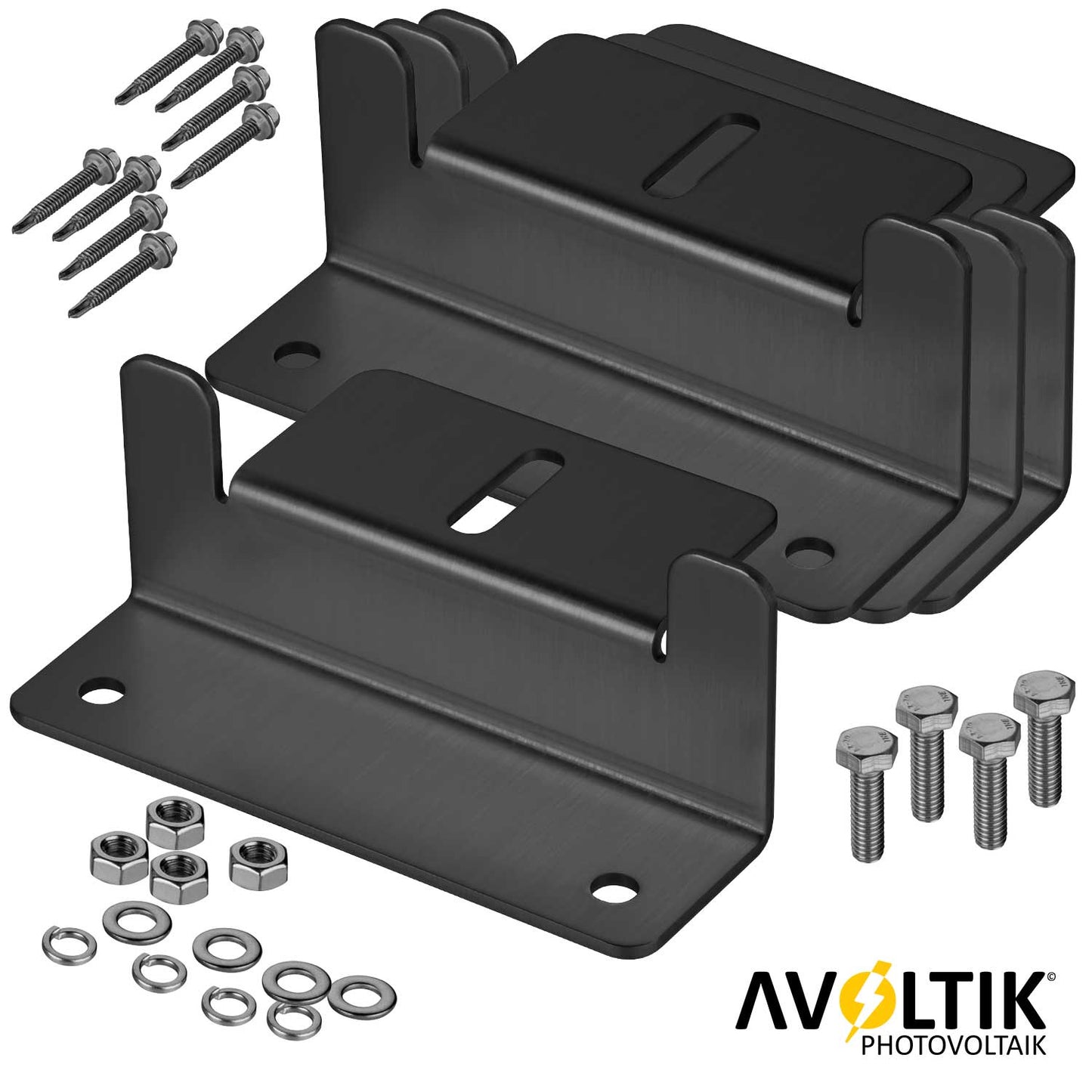 Avoltik Solarpanel Halterung Z-Winkel II ( 4 Stück) in Schwarz Lieferumfang