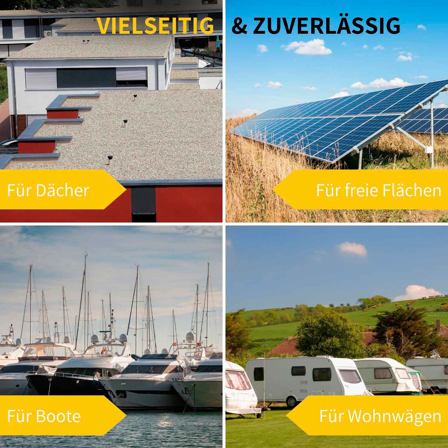 Solarpanel Halterung Z-Winkel II ( 4 Stück) in Silber oder Schwarz Anwendungsmöglichkeiten
