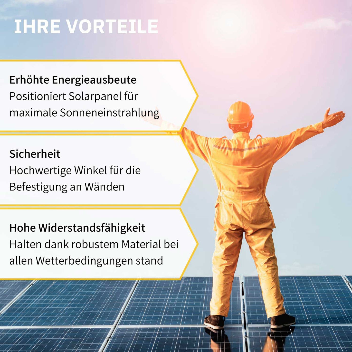 Solarpanel Halterung Z-Winkel II ( 4 Stück) in Silber oder Schwarz Vorteile