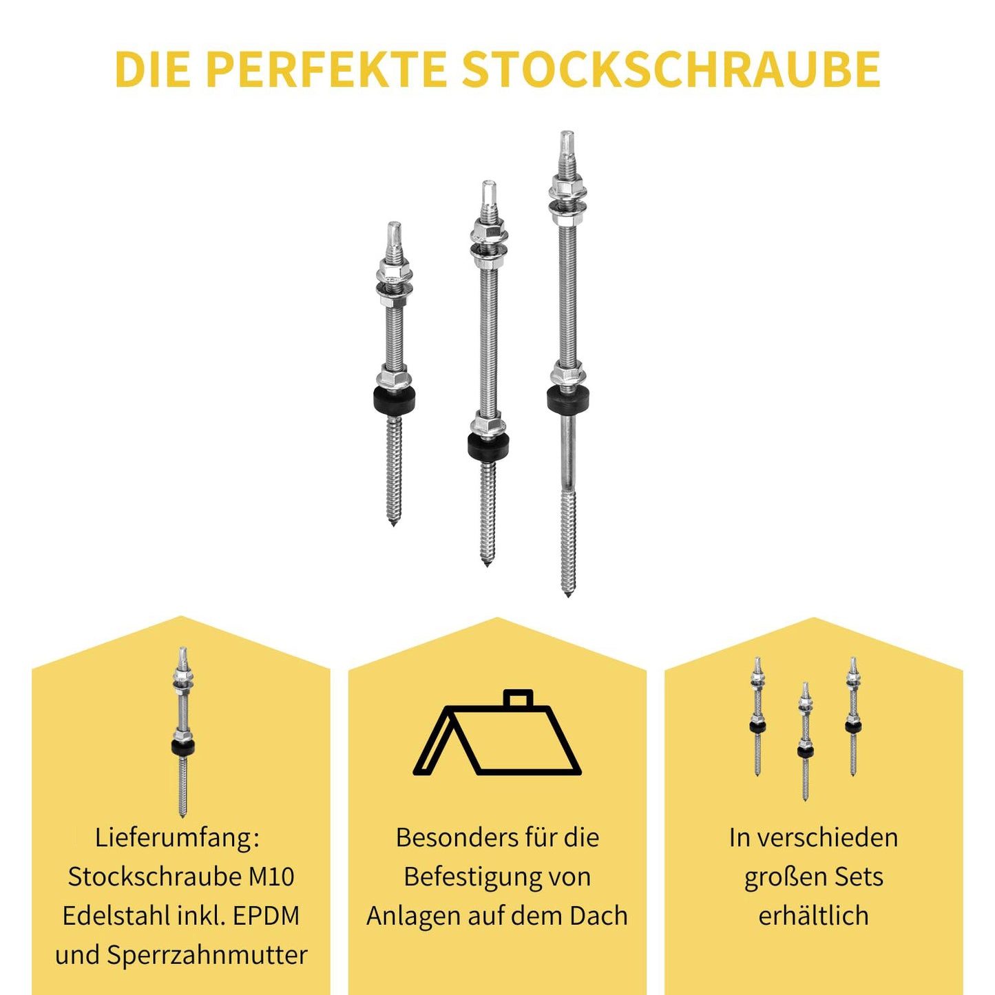 Stockschraube M10 Edelstahl inkl. EPDM und Sperrzahnmutter Produkthinweise