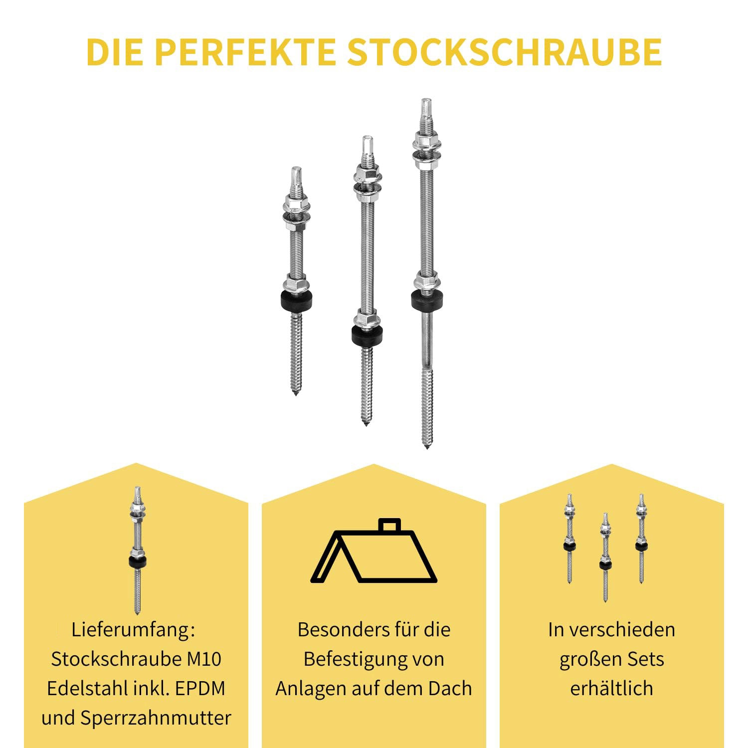 Stockschraube M10 Edelstahl inkl. EPDM und Sperrzahnmutter Produkthinweise