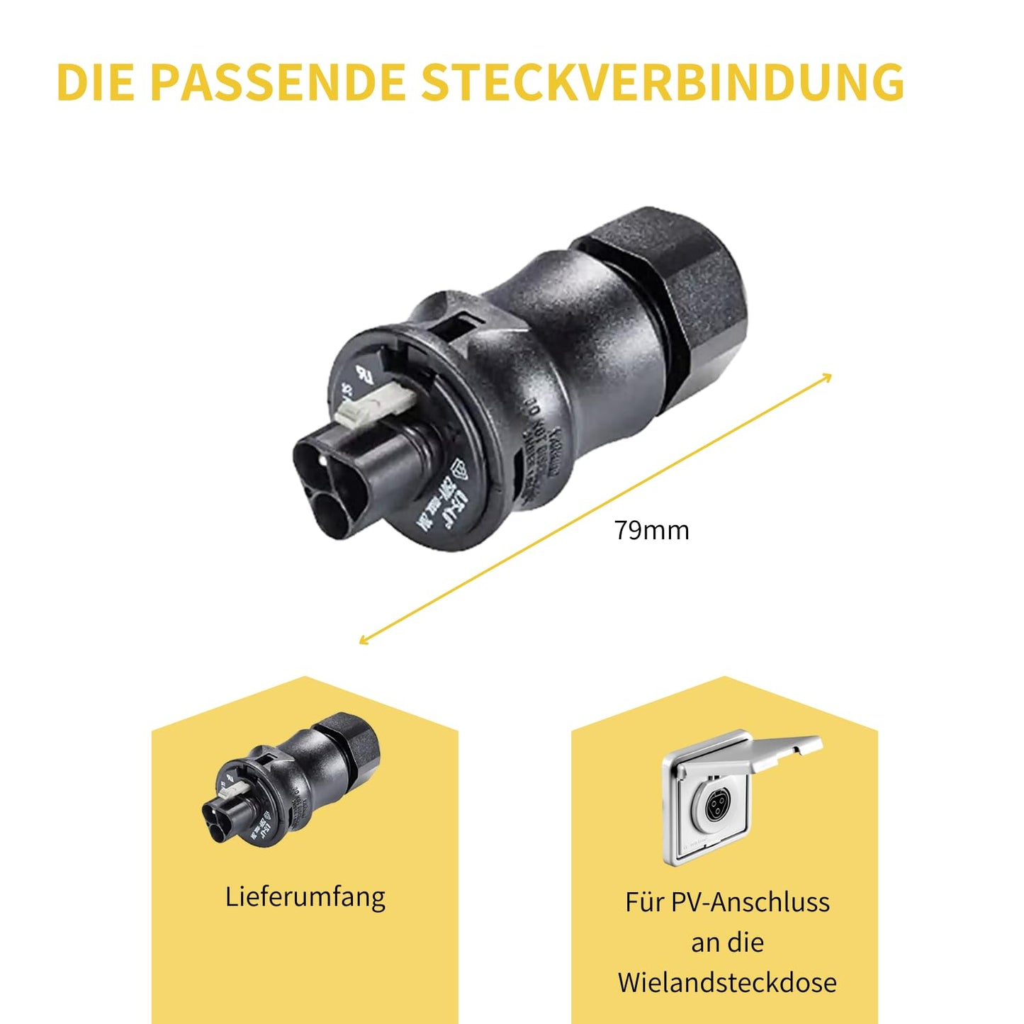 Wieland Steckverbinder Stecker 3-polig // 96.032.4053.1 // RST20I3S S1 ZR1 V SW Länge, Lieferumfang