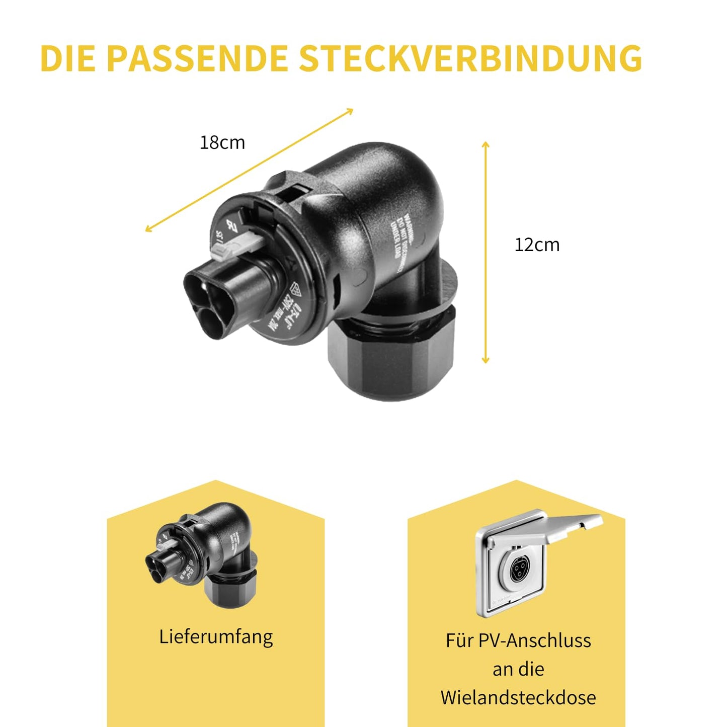 Wieland Steckverbinder gewinkelt 90° 3-polig // 96.034.4053.1 // RST20I3S S1 YR1 V SW Details Größe, Lieferumfang
