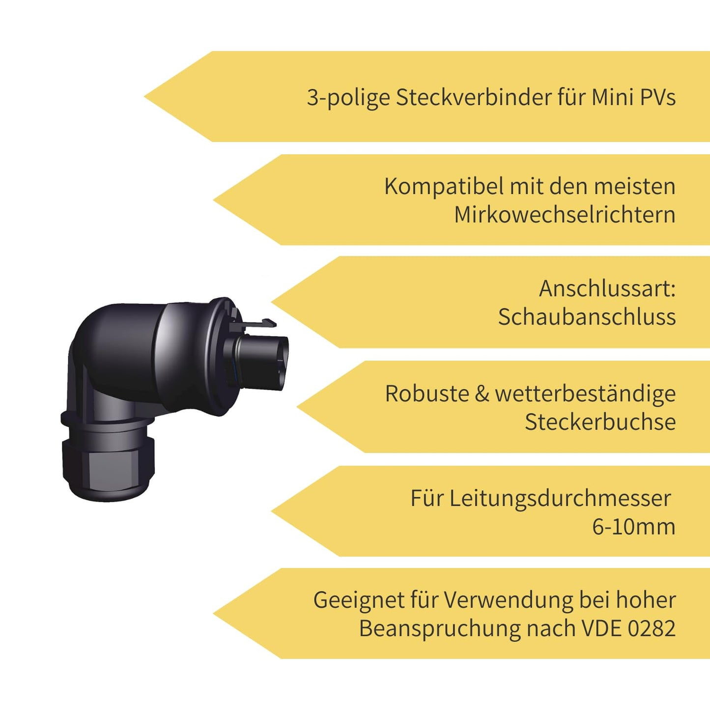 Wieland Steckverbinder gewinkelt 90° 3-polig // 96.034.4053.1 // RST20I3S S1 YR1 V SW Produktinformationen