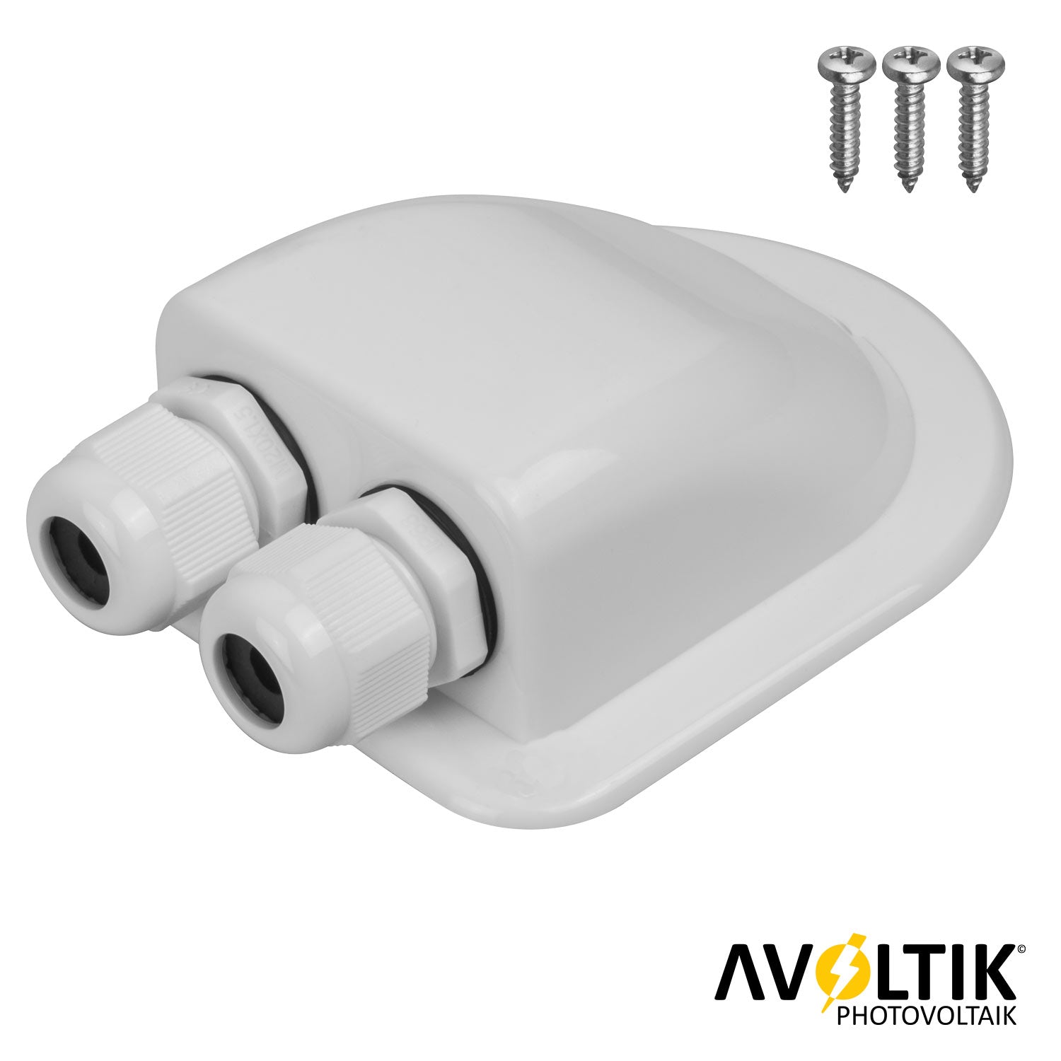 Avoltik Doppelte Kabeleinführungsdose für Dachdurchführung  gebogen ABS wetterfest mit Schrauben
