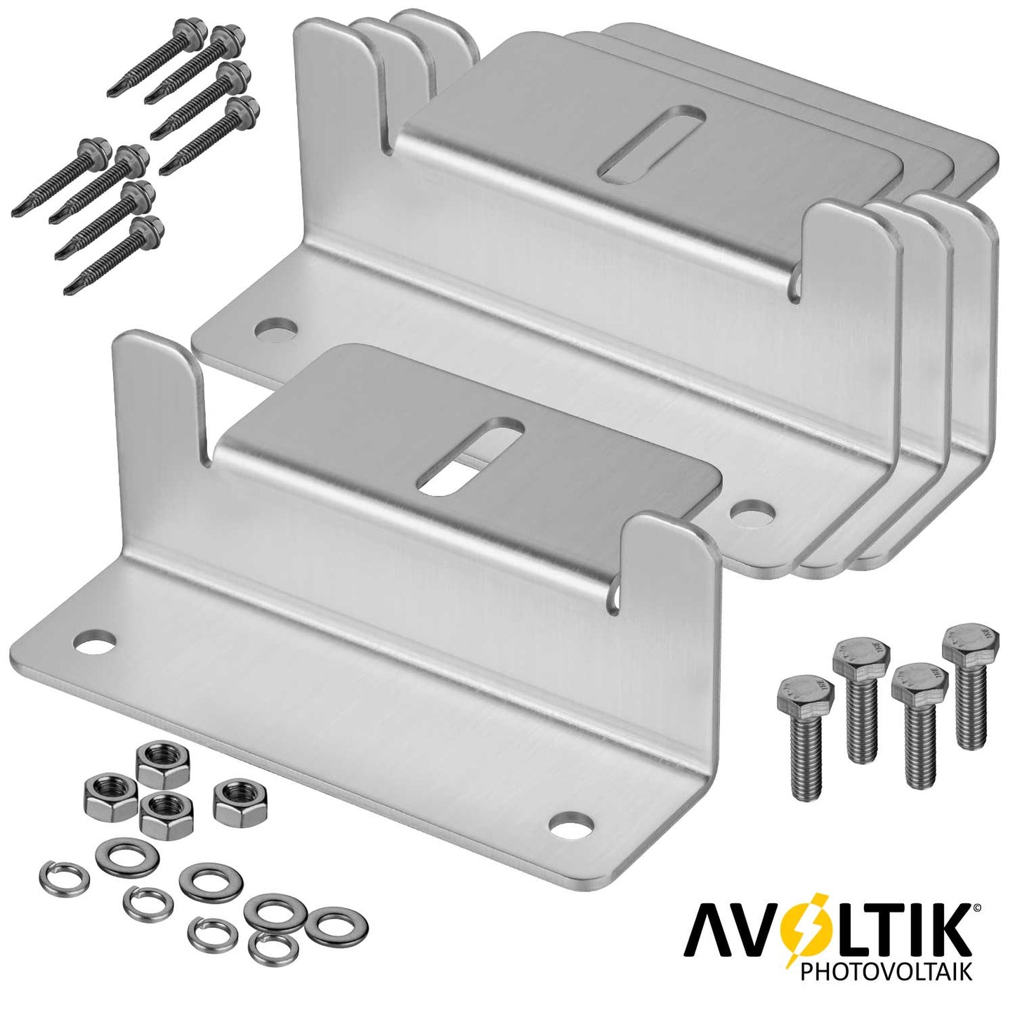 Avoltik Solarpanel Halterung Z-Winkel II ( 4 Stück) in Silber Lieferumfang