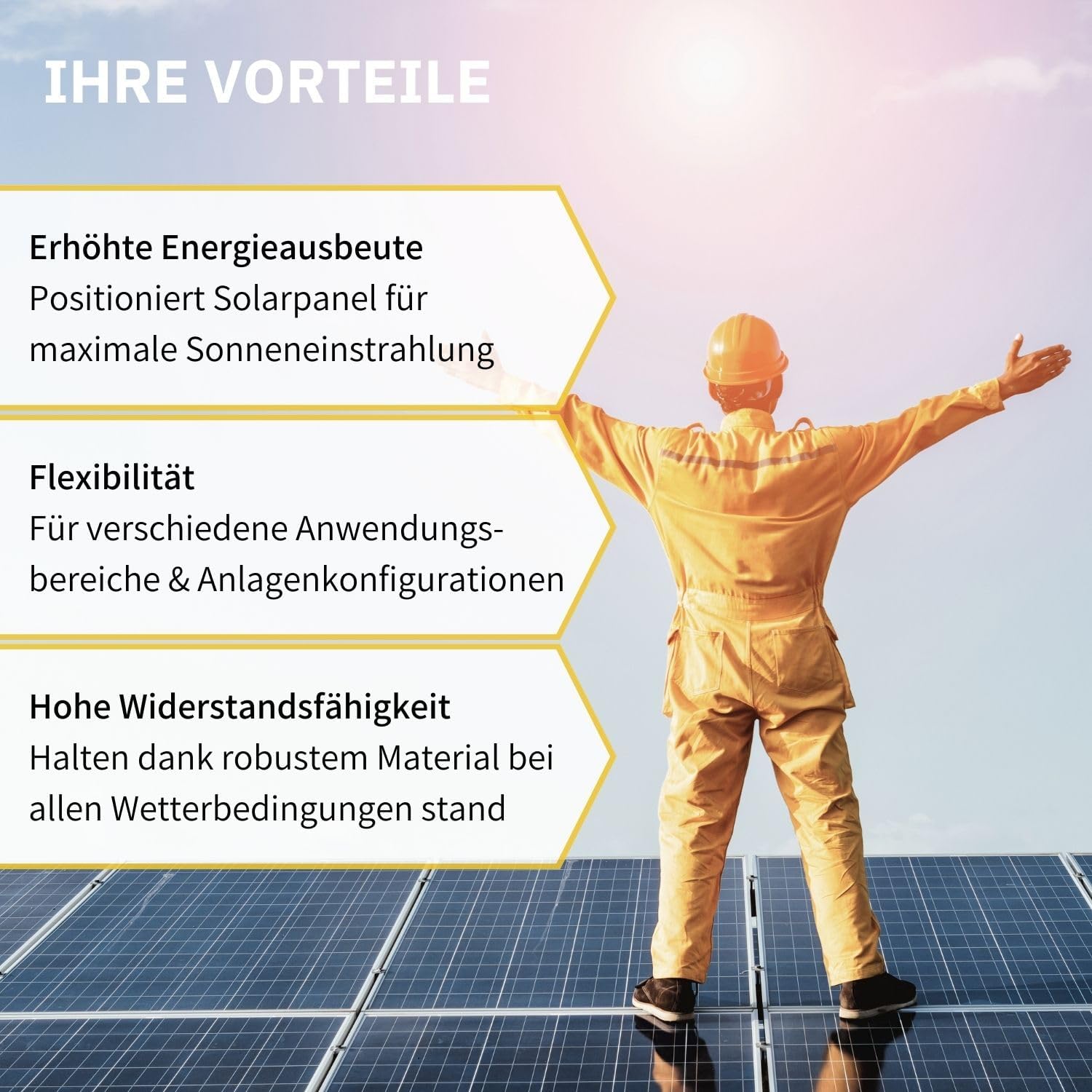 Avoltik Solarpanel Halterung für 4 Solar Module I Halterung für Solarmodule in flexibler Ausrichtung Vorteile
