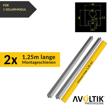 Avoltik Solar Halterung Ziegeldach Montageset für 1-10 Panel 30-45mm, Endklemmen Silber oder Schwarz