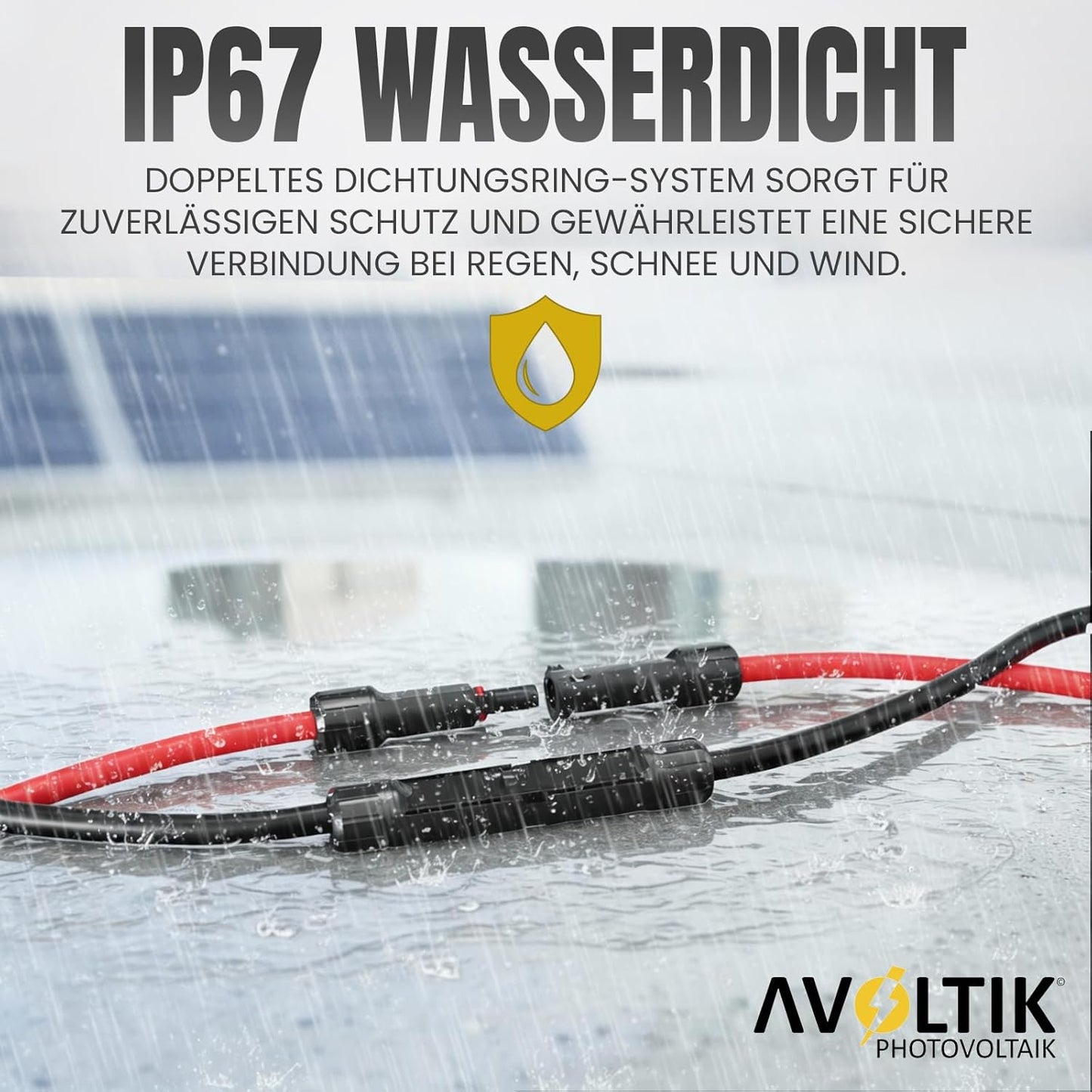 Avoltik 2 X 4mm² Solarkabel Verlängerungskabel mit Solarstecker MC4 beidseitig montiert