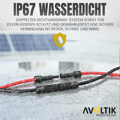 Avoltik 2 X 4mm² Solarkabel Verlängerungskabel mit Solarstecker MC4 beidseitig montiert