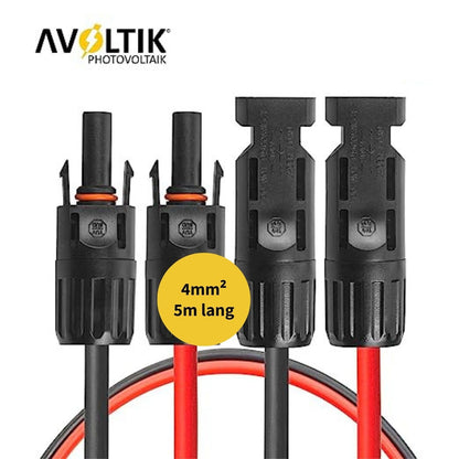 2 X 4mm² Solarkabel Verlängerungskabel mit Solarstecker MC4 5M Produktbild