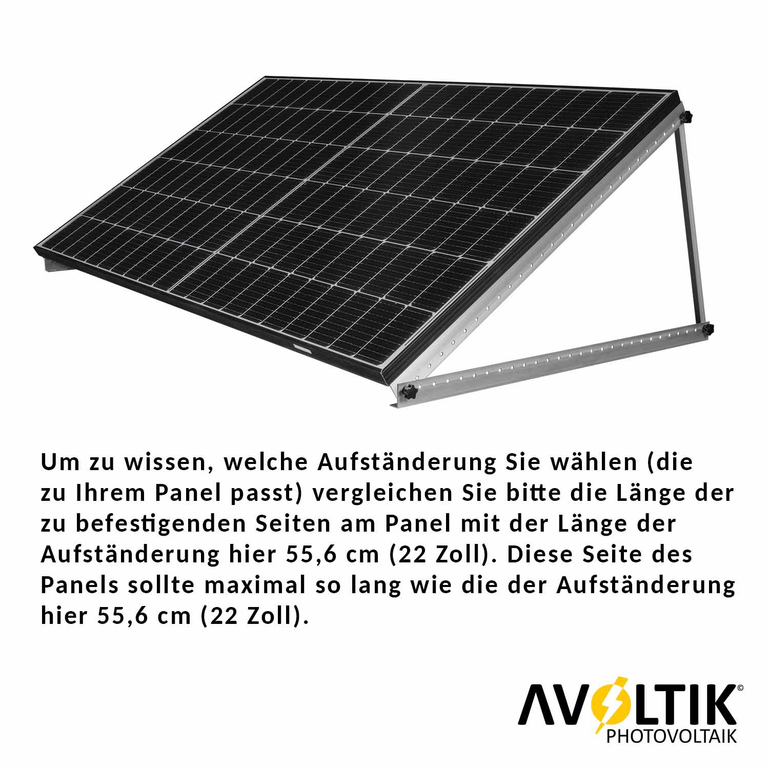 Avoltik Solarpanel-Aufsteller 22 Zoll 55,6 cm Hinweise
