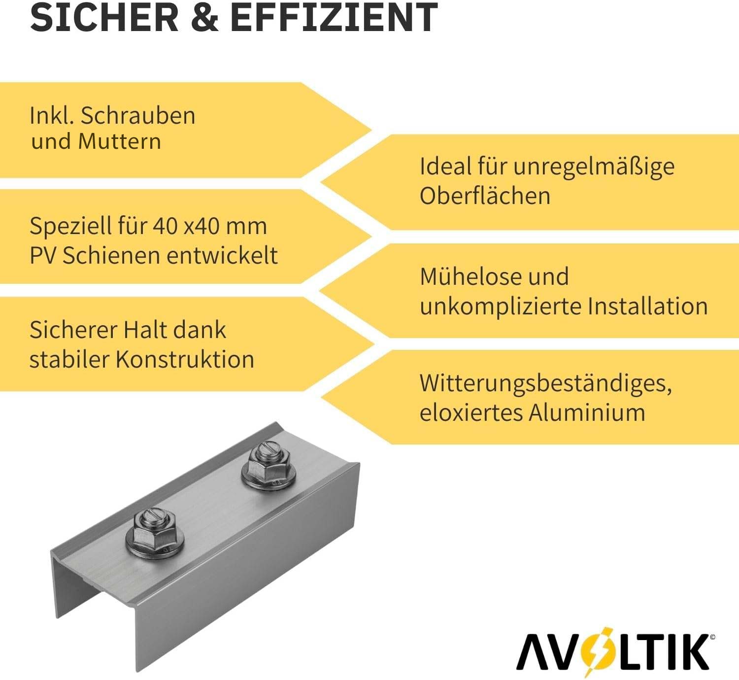 Avoltik Montageschiene C Profilverbinder für 40X40 Aluprofile mit Schrauben Produkthinweise