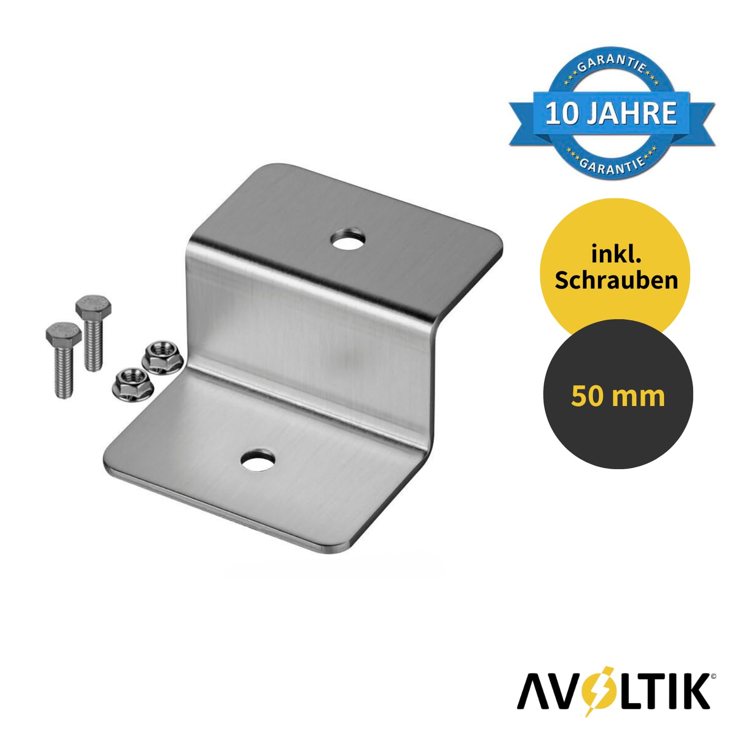 Avoltik Solarpanel Halterung Z-Winkel ( 4 Stück) Silber Garantiehinweis und Lieferumfang