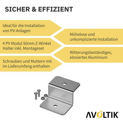 Avoltik Solarpanel Halterung Z-Winkel ( 4 Stück) Silber Produkthinweise