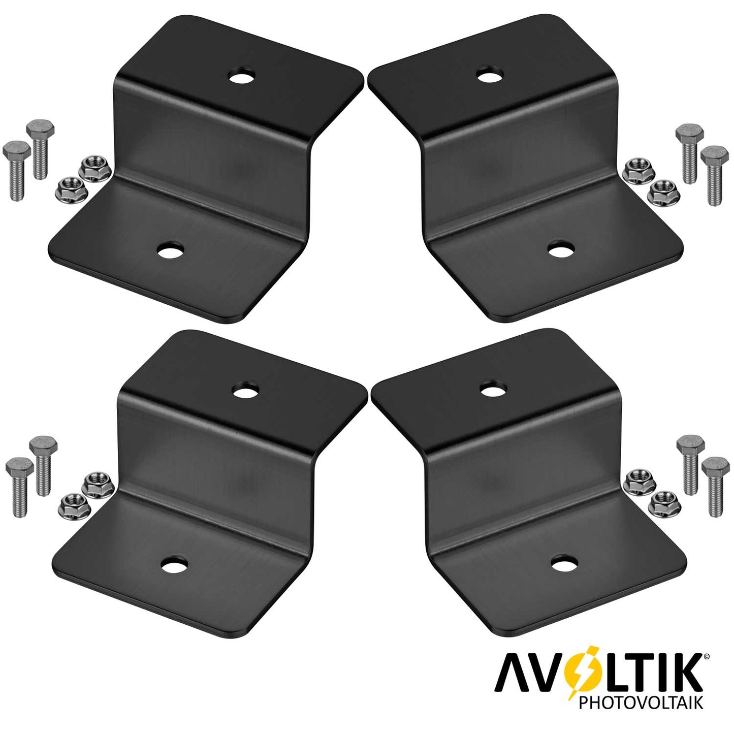 Avoltik Solarpanel Halterung Z-Winkel ( 4 Stück) in Silber oder Schwarz