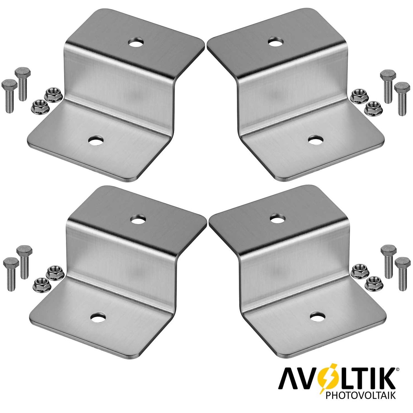 Avoltik Solarpanel Halterung Z-Winkel ( 4 Stück) in Silber oder Schwarz