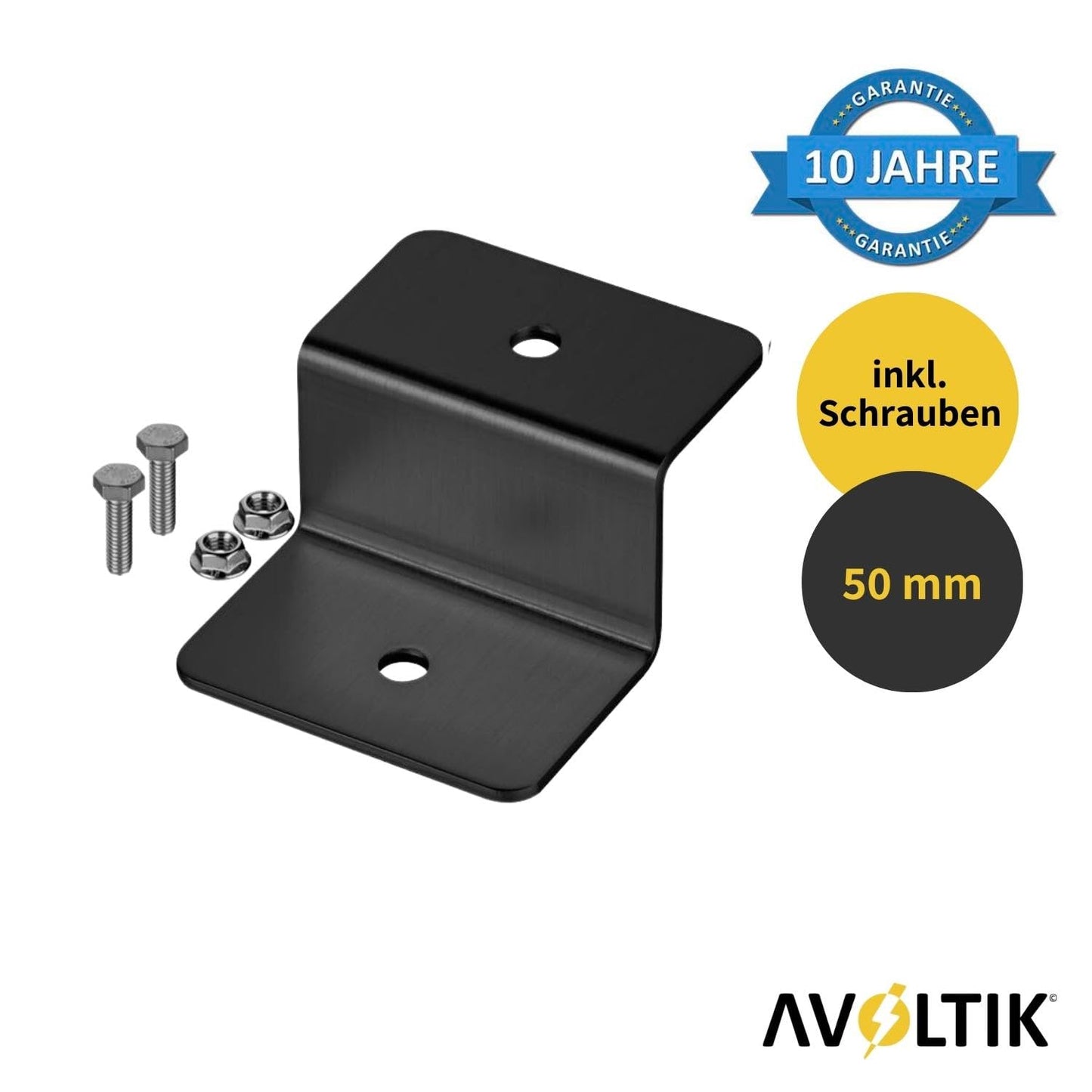 Avoltik Solarpanel Halterung Z-Winkel ( 4 Stück) Schwarz Garantiehinweis und Lieferumfang