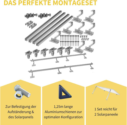 Avoltik Solar Halterung Ziegeldach Montageset für 2 Paneele 30-45mm Das Perfekte Montageset, Produkthinweise
