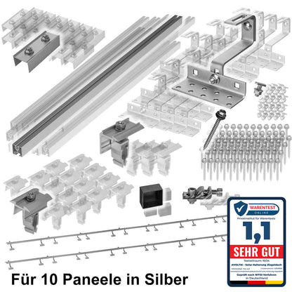Avoltik Solar Halterung Ziegeldach Montageset für 1-10 Panel 30-45mm, Endklemmen Silber oder Schwarz