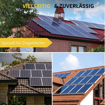Avoltik Solar Halterung Ziegeldach Montageset für 1-10 Panel 30-45mm, Endklemmen Silber oder Schwarz