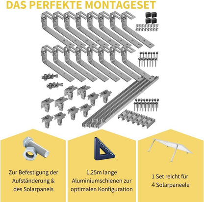Avoltik Montageset Bitumendach für 2 oder 4 Paneele in Silber oder Schwarz
