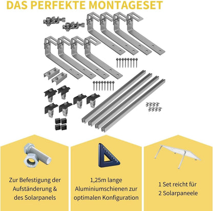 Avoltik Montageset Bitumendach für 2 oder 4 Paneele in Silber oder Schwarz