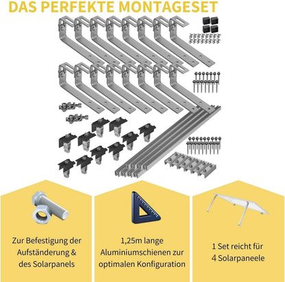 Avoltik Montageset Bitumendach für 2 oder 4 Paneele in Silber oder Schwarz